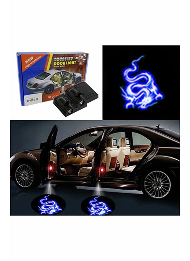 Y&D 2-Piece LED Car Door Blue Dragon Logo Projector Shadow Light Set  - Image 1