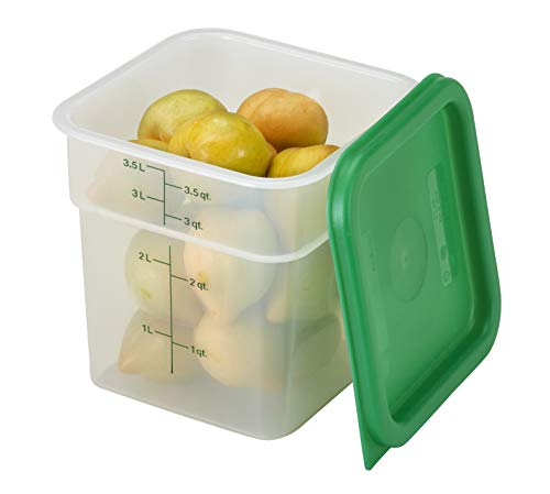 Cambro 4SFSPPSW3190 Set of 3 Square Food Storage Containers with Lids, 4 Quart - Image 3
