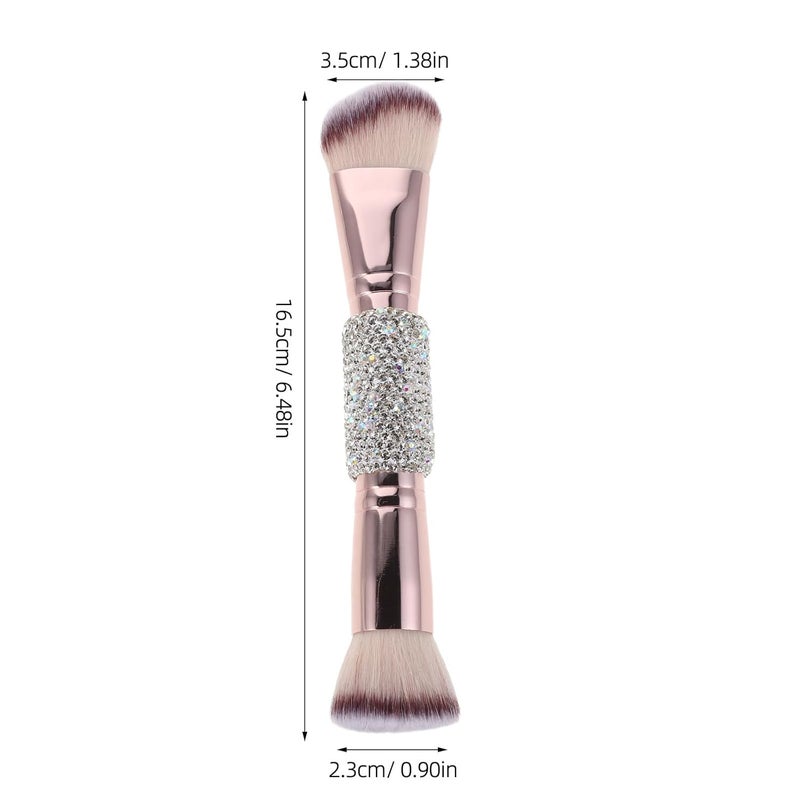 VILLCASE Dual-ended Makeup Brush with Soft White Bristles for Foundation, Powder, Blush, and Contouring – Single Cosmetic Brush for Face Makeup Application and Blending - Image 2