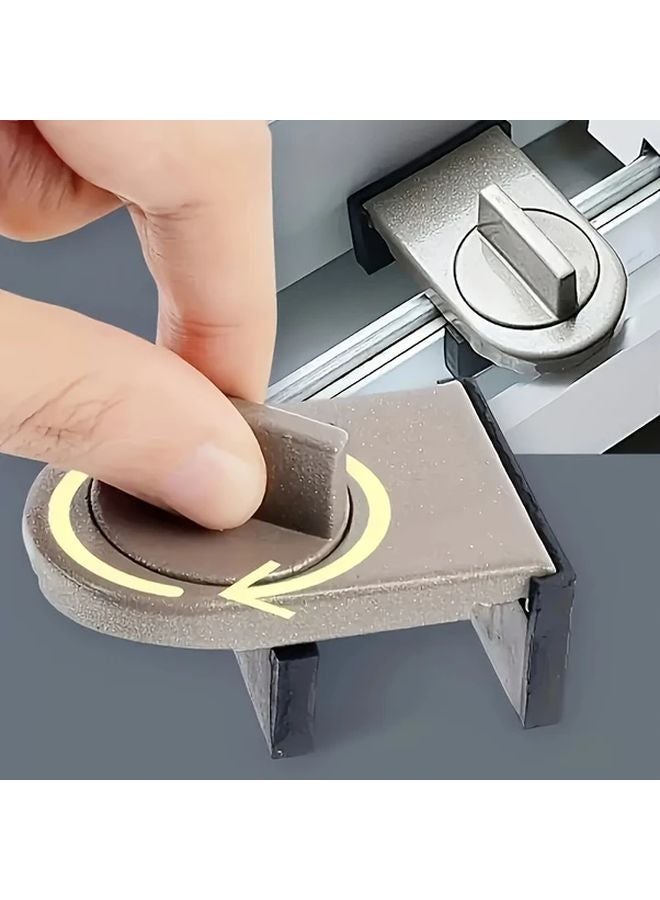 Classic Black No Drill Sliding Door Lock Aluminum Alloy Anti Theft Pet Proof - Image 5