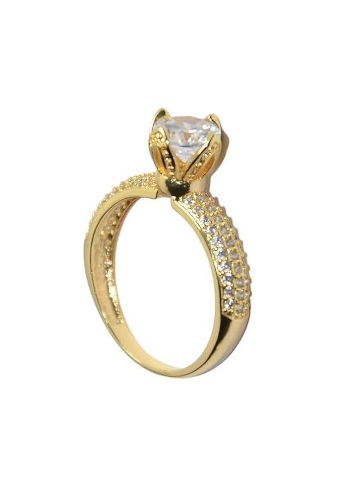 Fayrouz Jewellery - Fayruz Jewelry White Gold Plated Solitaire Ring for Women Cubic Zirconia - Promise Ring - All Occasion - Image 1