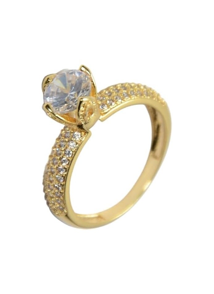 Fayrouz Jewellery - Fayruz Jewelry White Gold Plated Solitaire Ring for Women Cubic Zirconia - Promise Ring - All Occasion - Image 1