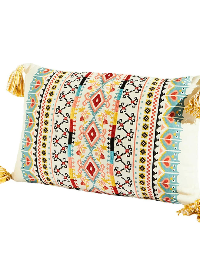 Chumbak Pixel paisley Cushion Cover 30x50cms Ivory
