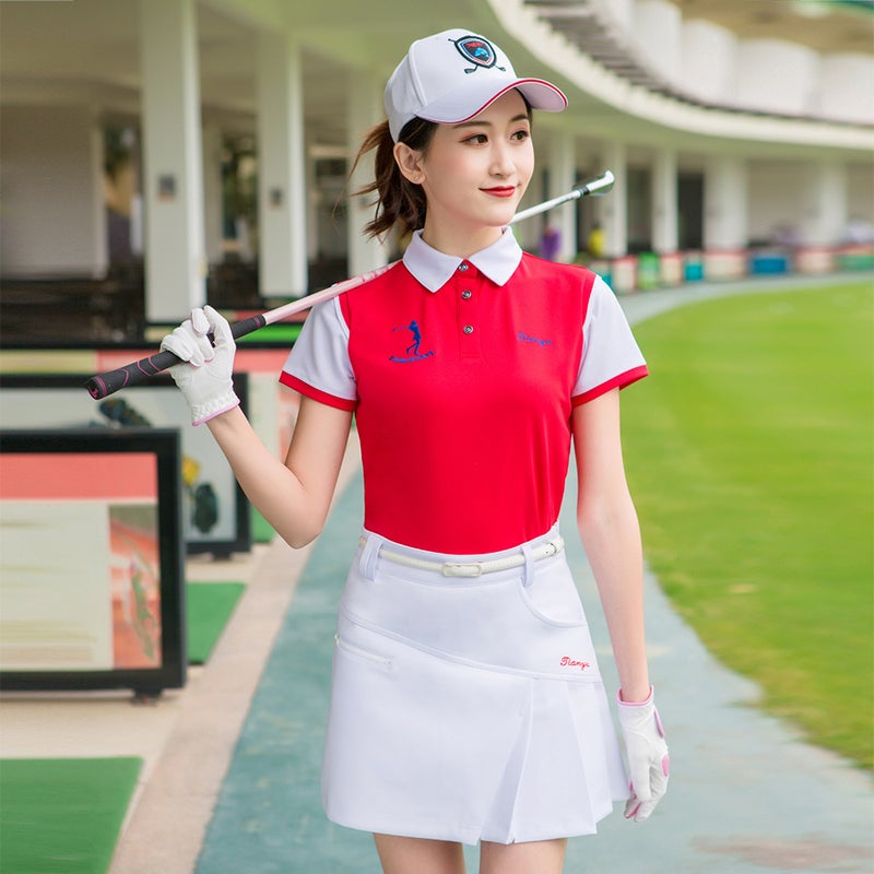 Generic Summer Golf Skirt with Built-in Shorts Orange  - Image 5