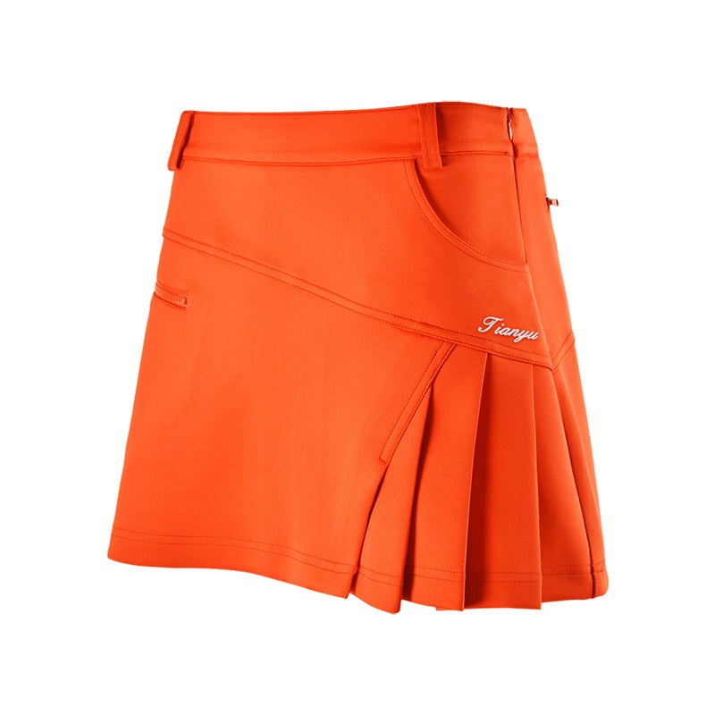 Generic Summer Golf Skirt with Built-in Shorts Orange  - Image 1