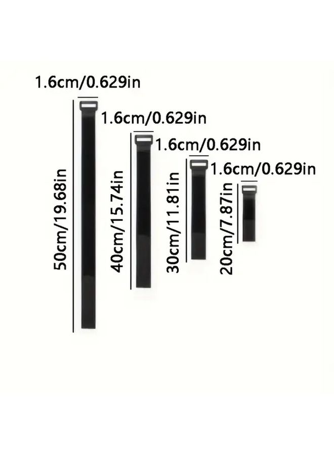 Reusable Cable Management Tape 19.69inch Sturdy Functional Cable Ties With Buckles And Reverse Ties - Image 3