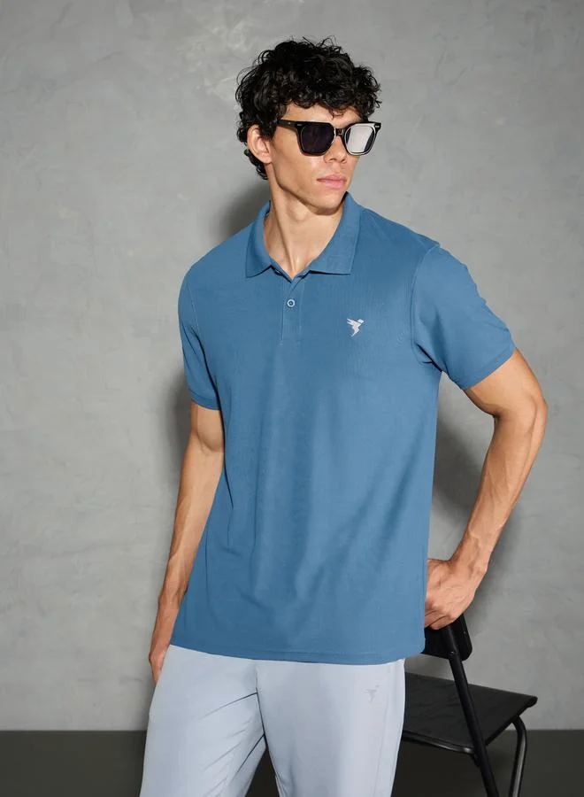 Technosport Technosport Solid Slim Fit Pique Polo