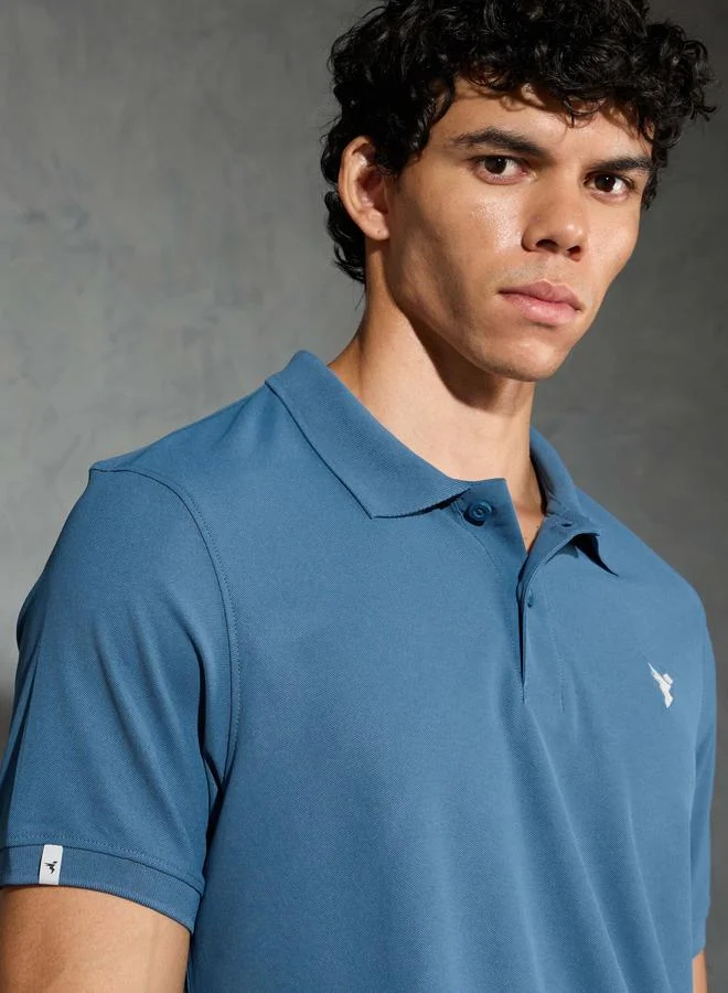 Technosport Technosport Solid Slim Fit Pique Polo