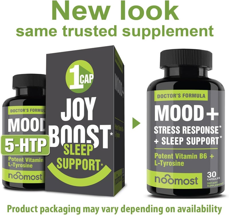 NooMost Mood Support Supplement for Mood Boost Calm Mind  Body Stress Response Energy Supplement  Herbal Adaptogens Ashwagandha L Tyrosine 5 HTP Passion Flower 30 Counts - Image 2