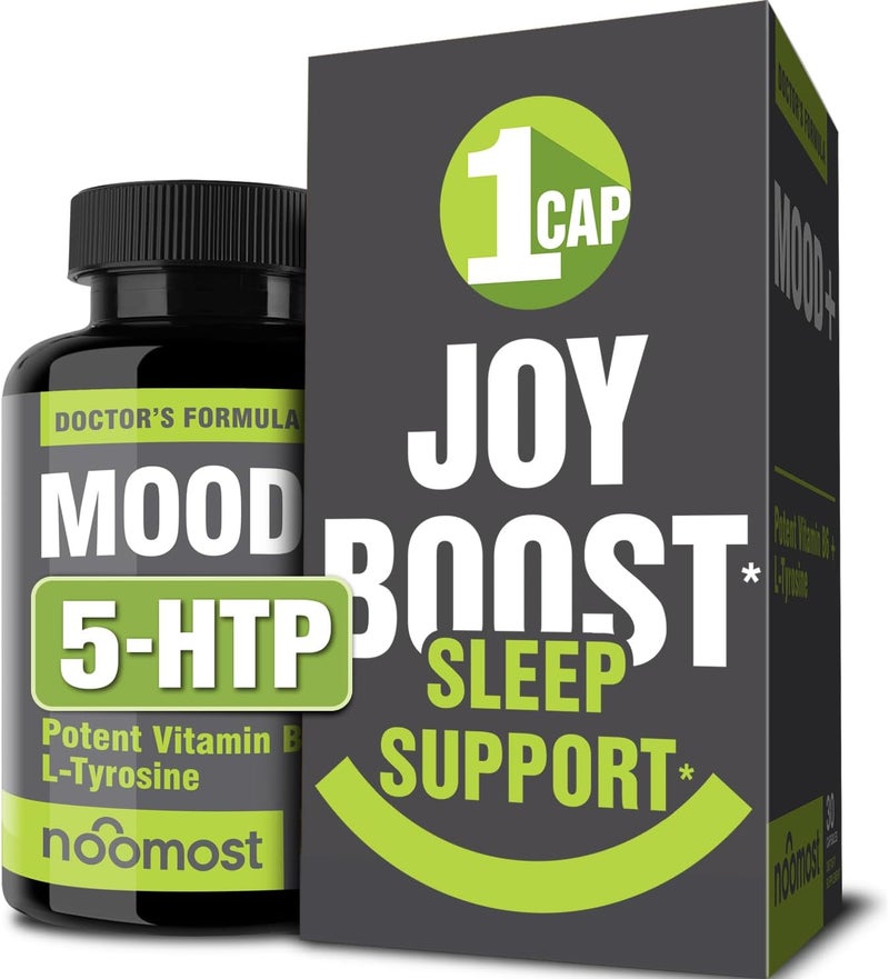 NooMost Mood Support Supplement for Mood Boost Calm Mind  Body Stress Response Energy Supplement  Herbal Adaptogens Ashwagandha L Tyrosine 5 HTP Passion Flower 30 Counts - Image 1