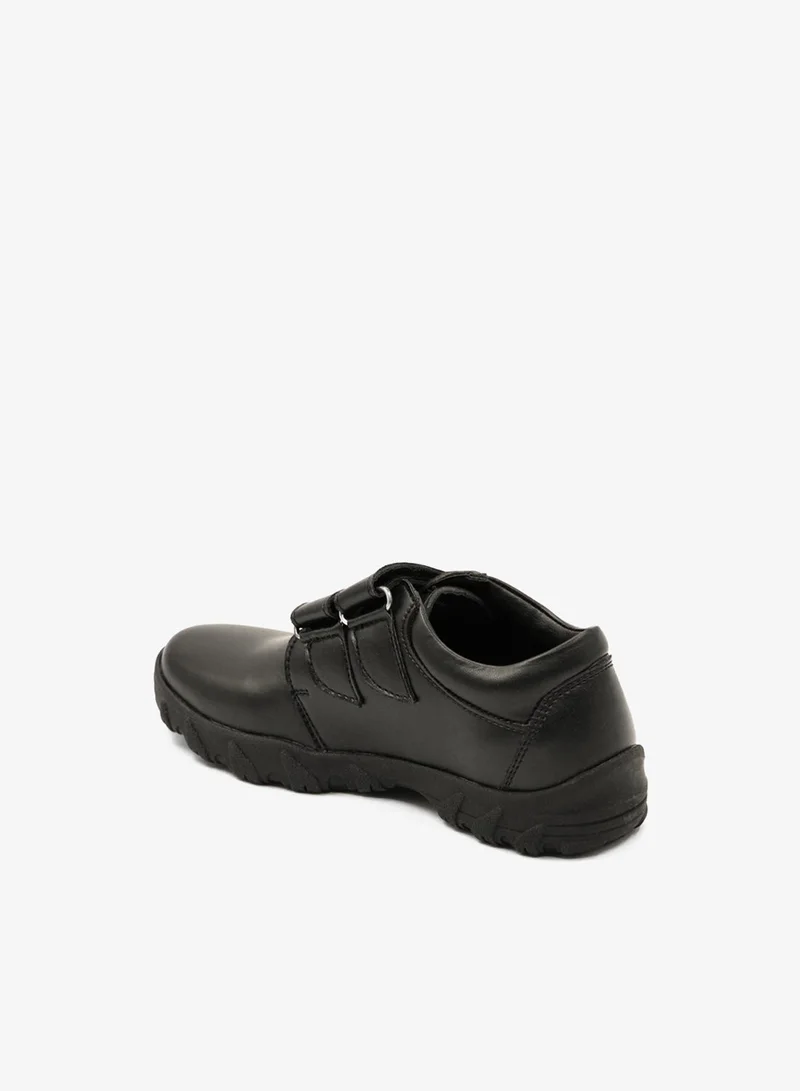 Geoomnii Black Boys School Shoes – Durable Black Formal Uniform Footwear for Kids | Anti-Slip Sole, Cushioned Insole, Easy Closure | Ideal for Daily Use & School Activities for Men | Best Price UAE