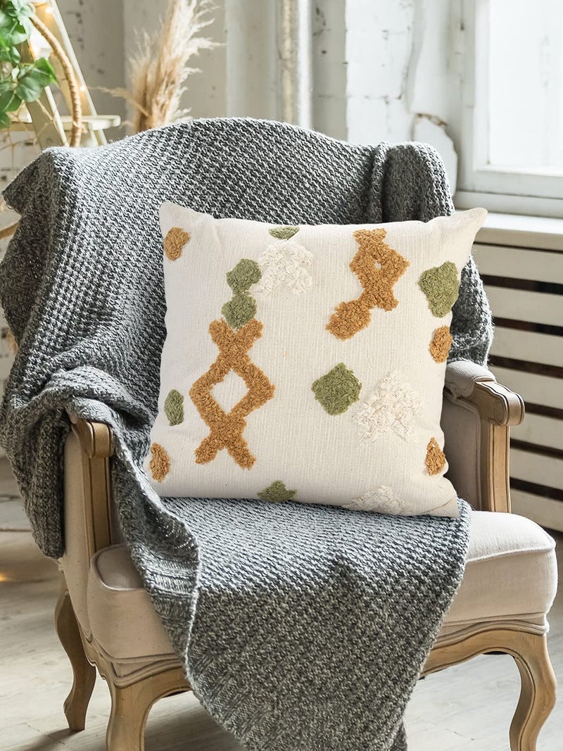 SASHAA WORLD Decorative Cushion Cover Home Living Room Bedroom Sofa Decor Cotton Throw Pillow Cover (1Pc, 45 x 45 cms) (Natural2) - Image 5