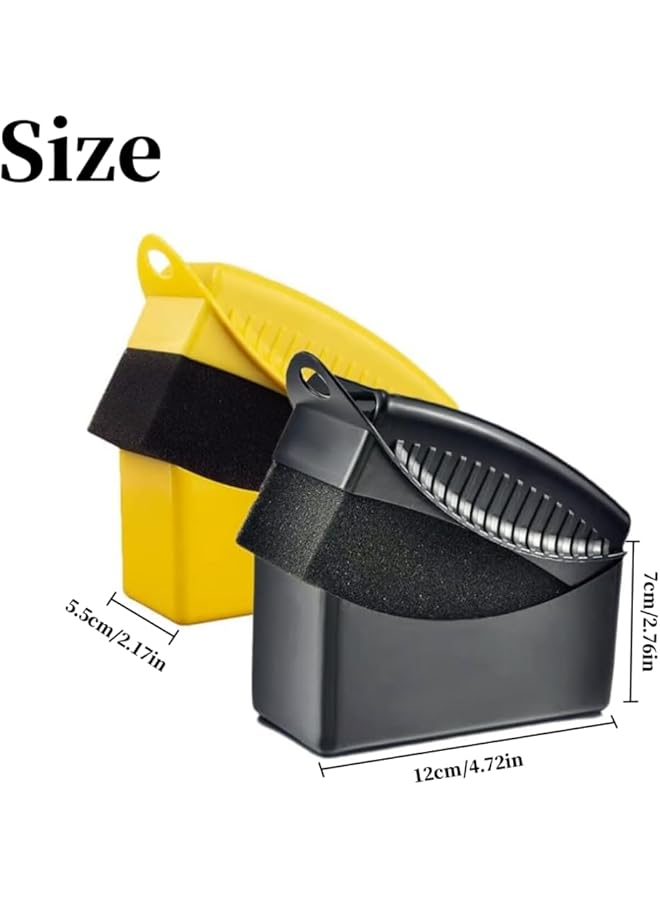 Generic 2Pcs Tire Shine Applicator, Reusable Tire Dressing Applicator Pad With Ergonomic Rectangular Box, Auto Tire Detailing Cleaning, Wheel Cleaner, Tire Sponge Brush For Car Cleaning Supplies - Image 2