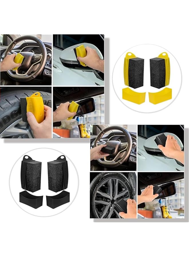 Generic 2Pcs Tire Shine Applicator, Reusable Tire Dressing Applicator Pad With Ergonomic Rectangular Box, Auto Tire Detailing Cleaning, Wheel Cleaner, Tire Sponge Brush For Car Cleaning Supplies - Image 4
