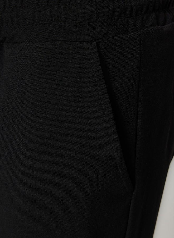 trendyol Black Men's Elastic Waist Slim Fit Trousers - Image 5