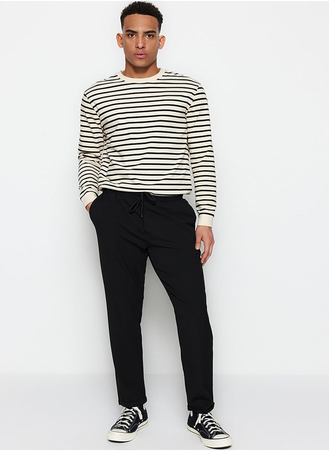 trendyol - Black Men's Elastic Waist Slim Fit Trousers - Image 1