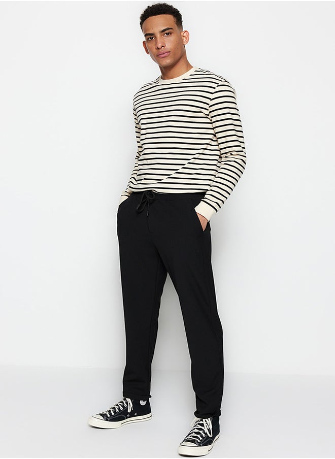 trendyol - Black Men's Elastic Waist Slim Fit Trousers - Image 1