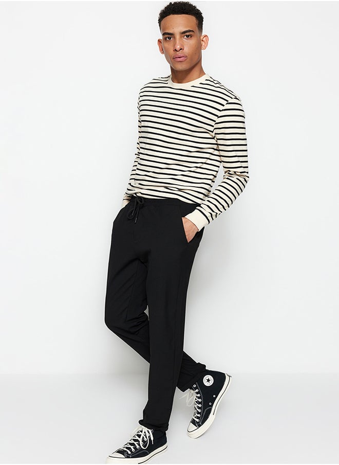trendyol - Black Men's Elastic Waist Slim Fit Trousers - Image 1