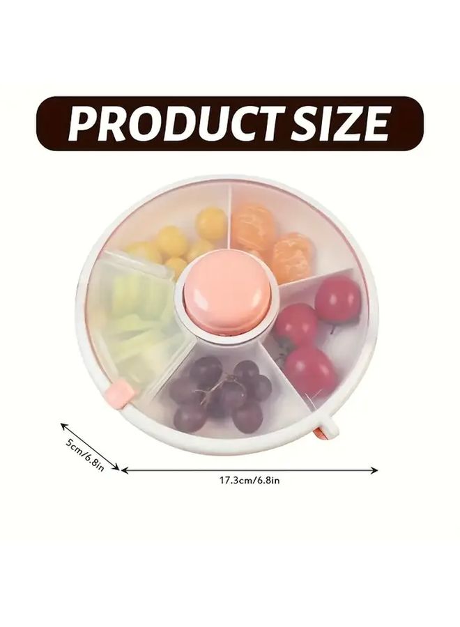 Green 5 Grid Snack Rotating Tray Detachable Portable Storage Box - Image 3