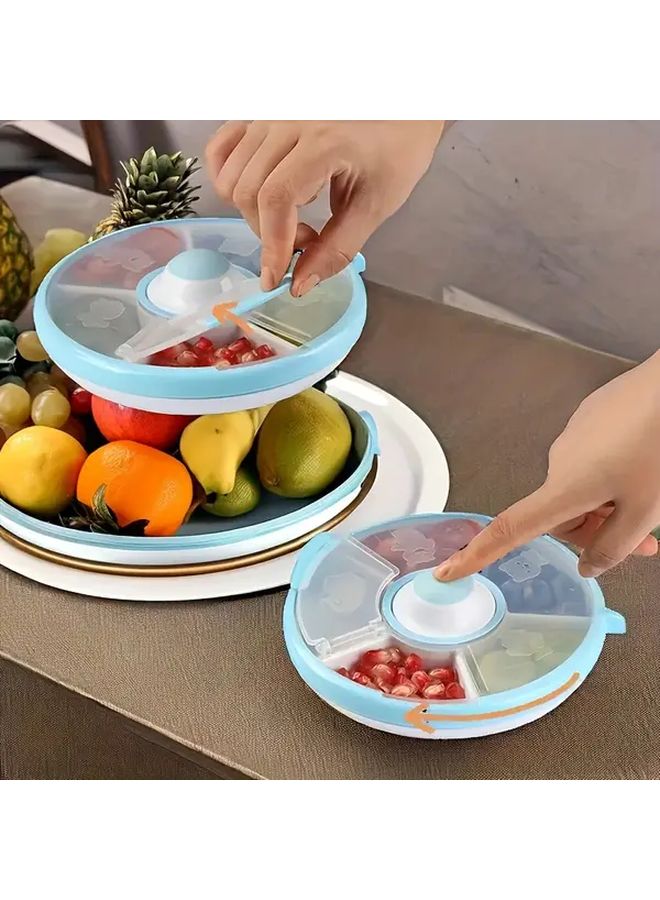 Green 5 Grid Snack Rotating Tray Detachable Portable Storage Box - Image 5
