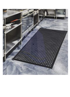AKDC AKDC Rubber Mat 150 x 90 cm Large Outdoor Rubber Floor Entrance Mat with Holes Anti Fatigue None Slip Commercial for Industrial Kitchen Restaurant etc  - Image 1
