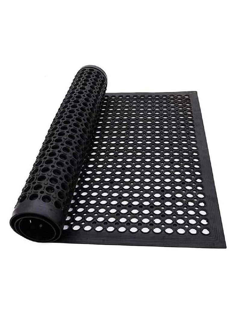 AKDC Rubber Mat 150 x 90 cm Large Outdoor Rubber Floor Entrance Mat with Holes Anti Fatigue None Slip Commercial for Industrial Kitchen Restaurant etc