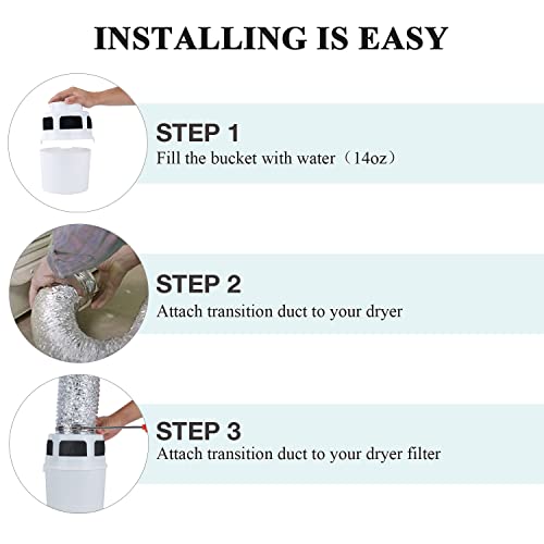 VIWINVELA 3 IN 1 Indoor Dryer Vent Kit Filter Bucket for Electric Dryer - No Duct Included - Image 3