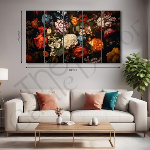The Castle Decor flower painting with frame Big Size 27x48 Wall art for living room,Bedroom,Drawing room,Hotels-Wooden Framed-727 - Image 3