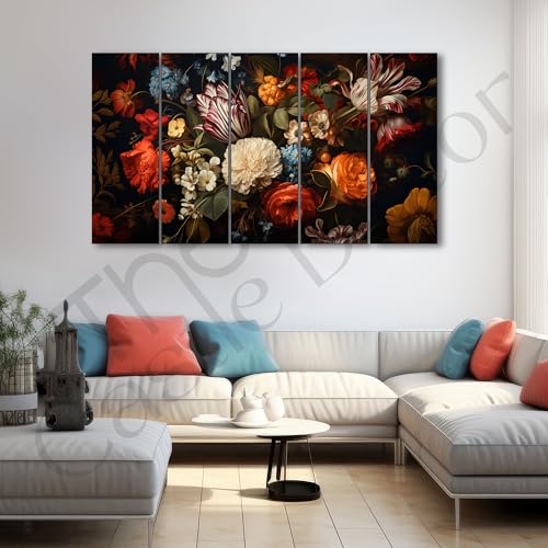 The Castle Decor flower painting with frame Big Size 27x48 Wall art for living room,Bedroom,Drawing room,Hotels-Wooden Framed-727 - Image 1