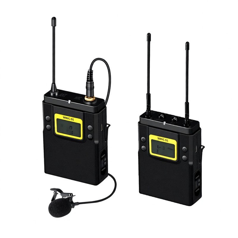 نظام ميكروفون لاسلكي UHF: استقبال إشارة مستقر بالتنوع الحقيقي، ضبط قناة تلقائيًا - إعداد قناة سريع وآمن، تشغيل محمول لاستخدام في المقابلات الإخبارية، تصوير الأفلام، استضافة البرامج، الشاي - Image 1