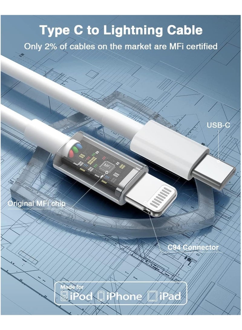 Concretization USB C to Lightning Cable (2pack 6ft), Apple MFi Certified iPhone Fast Charger 2m, Power Delivery Original Type C Charging Cord for Apple iPhone 13/12/11 Pro/11/XS MAX/XR/8/7 Plus,iPad - Image 2