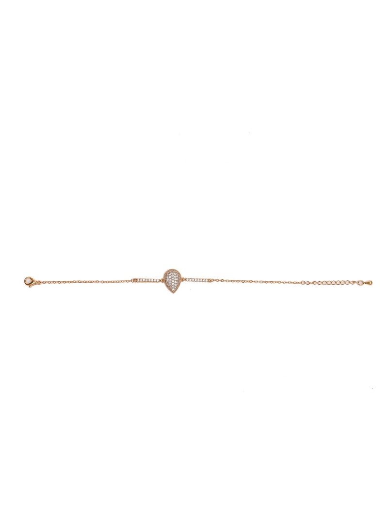 LMA Shɛl Gold Bracelet encrusted with Diamond Zirconia stones for women - Image 3
