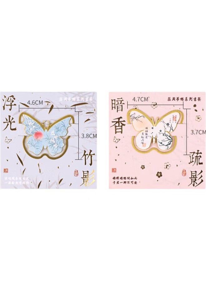 Tatanice Metal Bookmark, Hollow Classical Chinese Style Elegant Book Clip, Creative High-End Brass Vintage Metal Book Clip, Butterfly Bookmark, Birthday Gift, Souvenir - Image 2