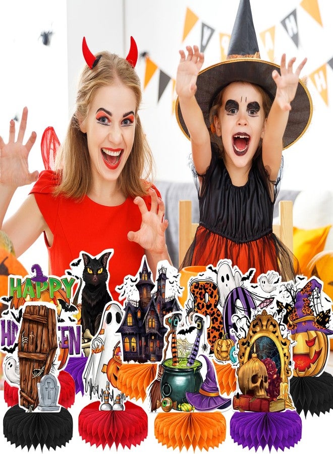 CUUSNNY 9 Pack Halloween Party Decorations Honeycomb Centerpiece,Halloween Table Toppers Halloween Table Centerpieces for Halloween Birthday Party Decor - Image 3