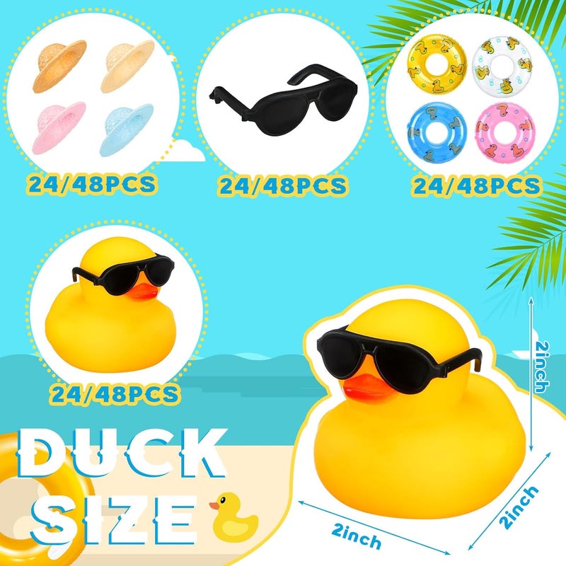 Marsui Mini Rubber Ducks Summer Beach Funny Rubber Ducky Bathtub Shower Ducks for Baby Shower Swimming Pool Toys - Image 2