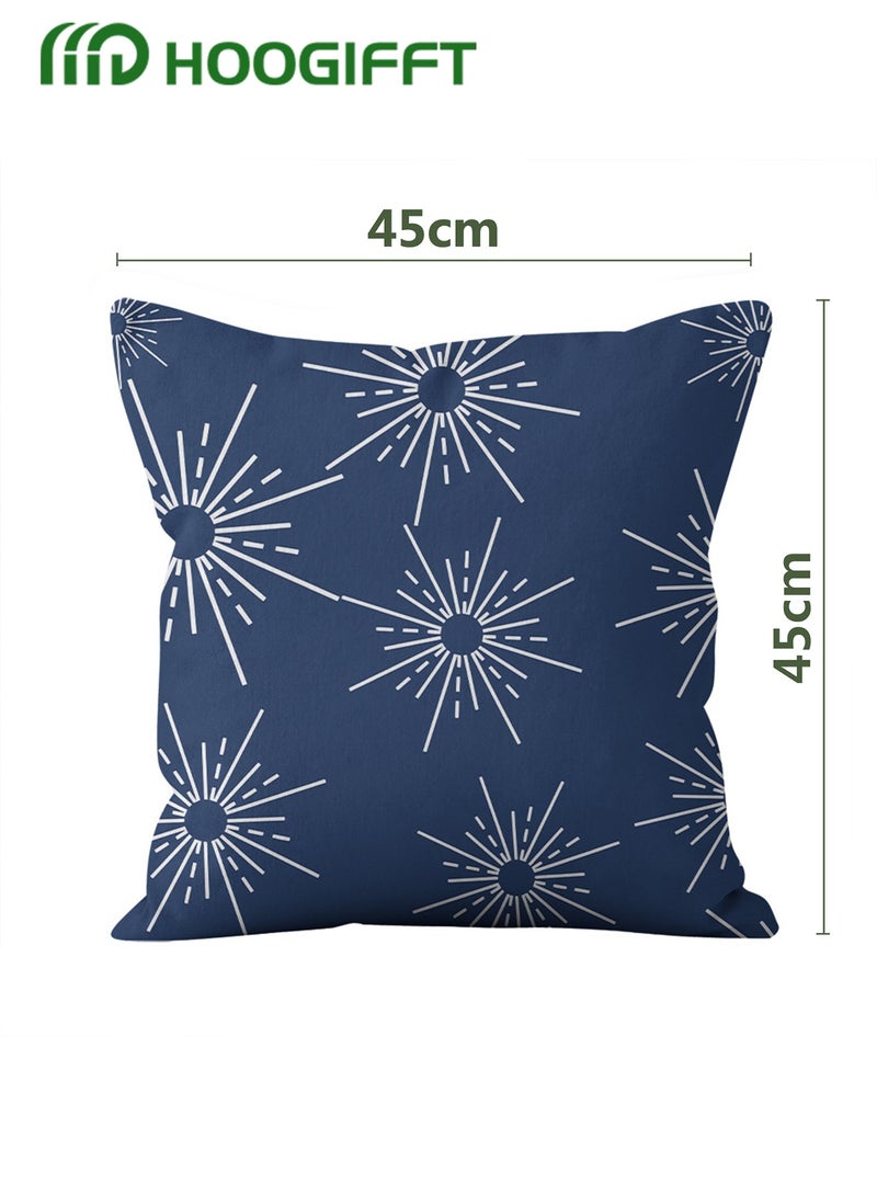 HOOGIFFT Luxury Set of 4 Double-Sided Pillow Covers (45x45 cm), Modern Geometric & Mandala Pattern, Short Velvet Fabric for Sofa, Bedroom Decor - Elegant & Durable - Image 5