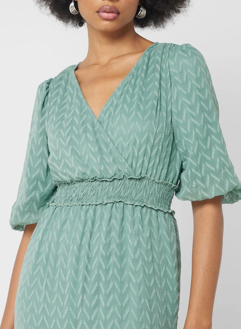 ELLA Surplice Neck Tiered Dress