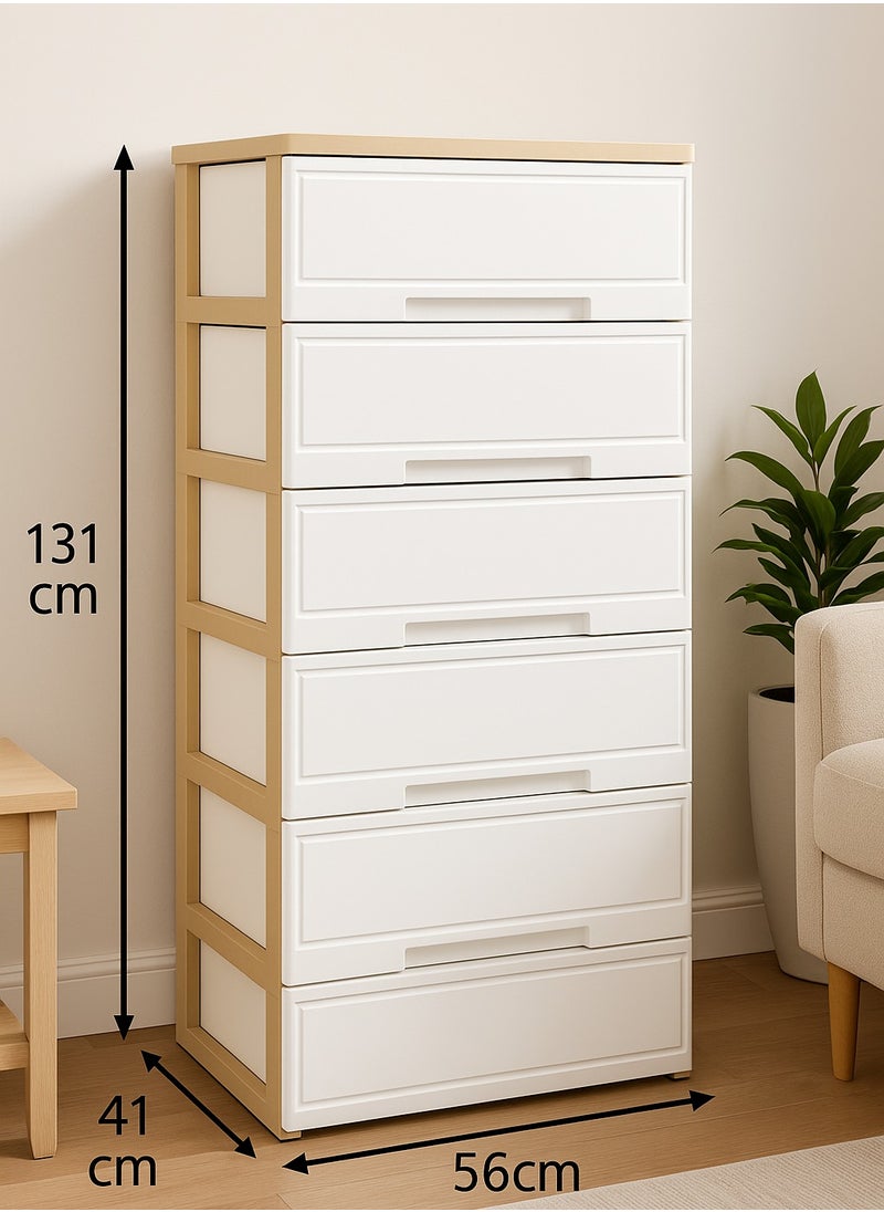 المفرج أدرج تخزين بلاستيك 6 طوابق متعددة الاستخدامات  56×41×131 سم  - Image 2