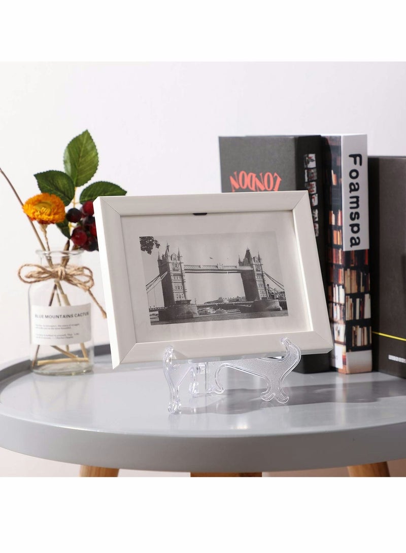 Captaintech 12 Pieces Plastic Easel Stands Plate Stands Holders,  Picture Easel Stand Clear for Display Picture Frame Collectibles Desktop Weddings Party Home Decoration (6 Inches) - Image 5
