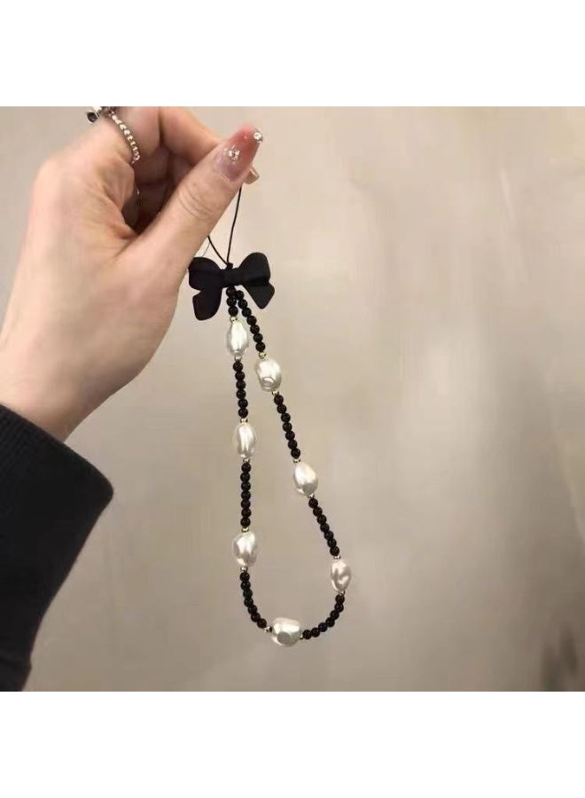 NIBEMINENT Phone Charm/ Chain Strap for Women Girls,Love Bow Cell Phone Case Lanyard Wrist Strap
