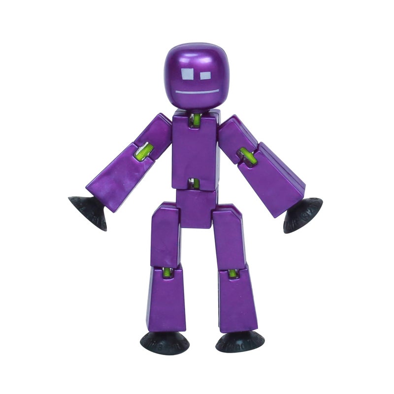 Zing StikBot Single Pack - Includes 1 StikBot - Collectible Action Figures and Accessories, Stop Motion Animation, Ages 4 and Up (Metal Eggplant) - Image 1