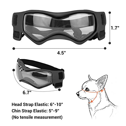 PETLESO Small Breed Dog Goggles, Sunglasses with UV Protection for Outdoor Riding & Driving, Black - Image 4