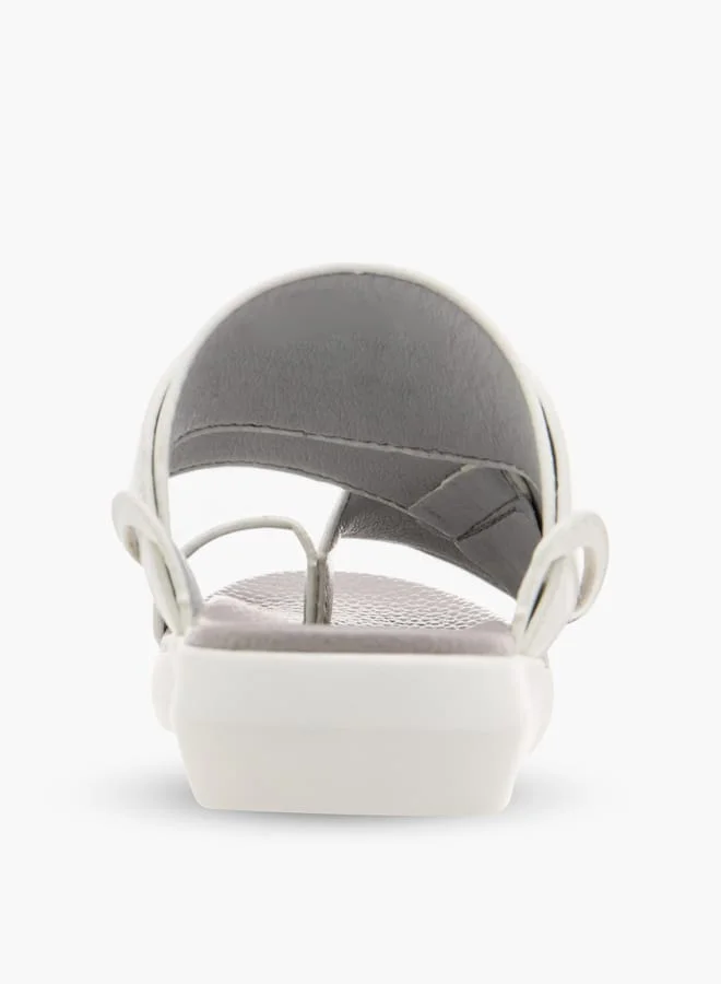 Al Waha Boys Textured Slip-On Arabic Sandals with Toe Loop Detail