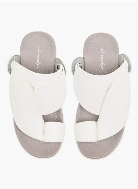 Boys Textured Slip-On Arabic Sandals with Toe Loop Detail