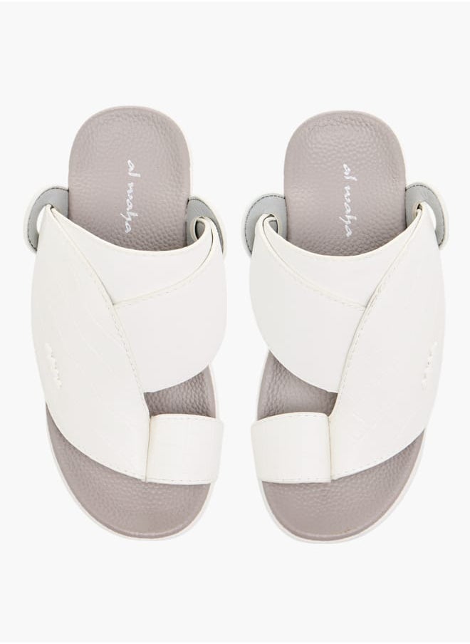 Al Waha Boys Textured Slip-On Arabic Sandals with Toe Loop Detail  - Image 1