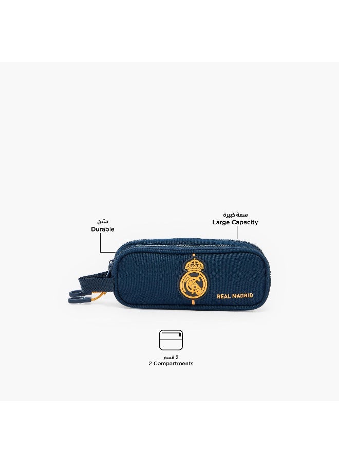 Real Madrid-Pouch-2 Cmprts- (Polyester) Marine Blue \ 21X6X8 - Image 3