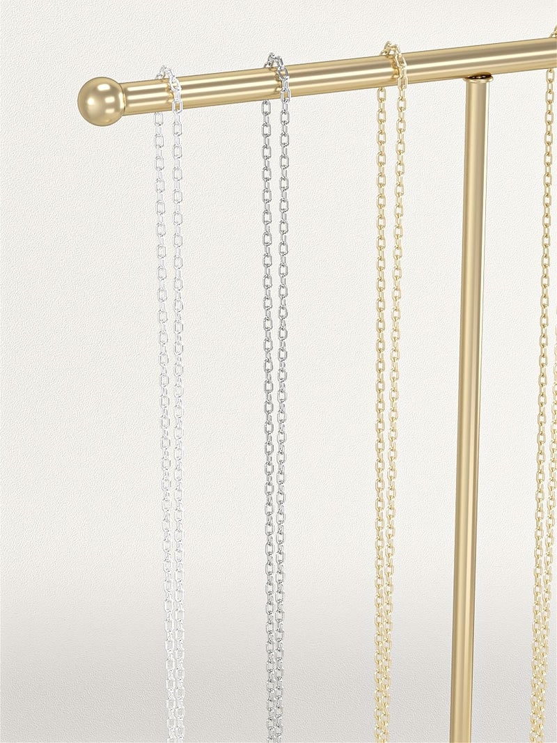 Julysky Necklace Holder,Necklace Organizer for Women,Jewelry Stand,Necklace Display Stand for Selling,Necklace and Bracelet Hanger (Golden) - Image 2