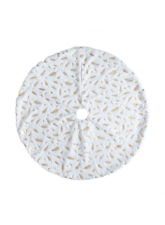 فتيرلي تنورة شجرة عيد الميلاد المزينة بالترتر بطول 90 سم، تنورة شجرة من الفرو الصناعي الثلجي، مخملية بيضاء فاخرة لتزيين شجرة حفلة عيد الميلاد المجيد، ديكورات حفلات عيد الميلاد المجيد - Image 2