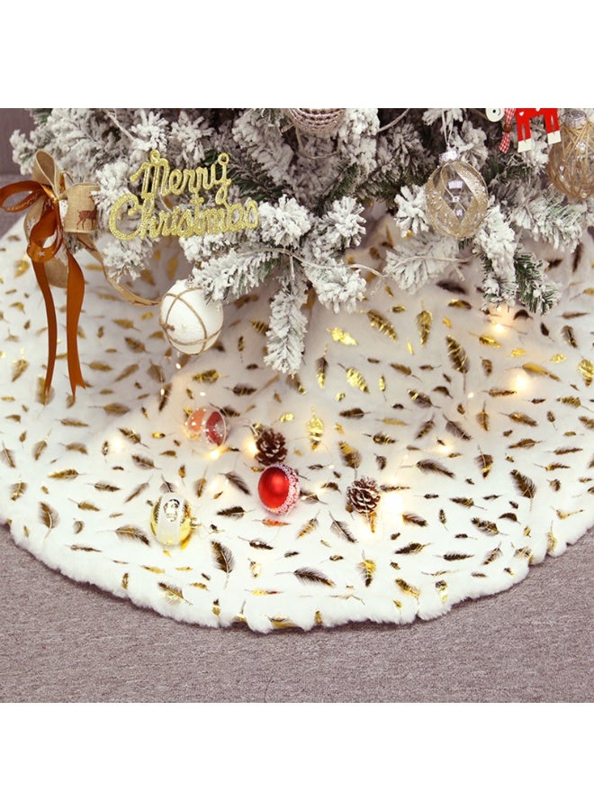فتيرلي تنورة شجرة عيد الميلاد المزينة بالترتر بطول 90 سم، تنورة شجرة من الفرو الصناعي الثلجي، مخملية بيضاء فاخرة لتزيين شجرة حفلة عيد الميلاد المجيد، ديكورات حفلات عيد الميلاد المجيد - Image 5