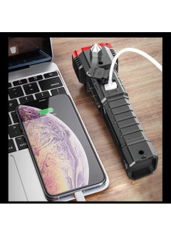 Vinsh Enterprise VINSH ENTERPRISE Torch Lights Rechargeable High Power Long Distance Led Flash Light Battery USB Charger Power Bank with Car Emergency Glass Hammer Waterproof Car Seat Belt Cutter Camping Travelling  - Image 5